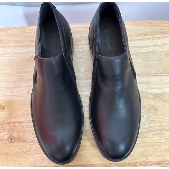Naot Mens Manhattan Black Leather Shoe US 12 Slip On Comfort Padded Heel‎ main image 9